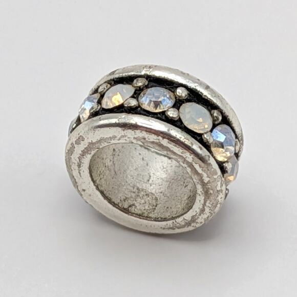Brighton Moonstone Crystal Voyage Spacer Silver Plated Bead Charm - Picture 3 of 4